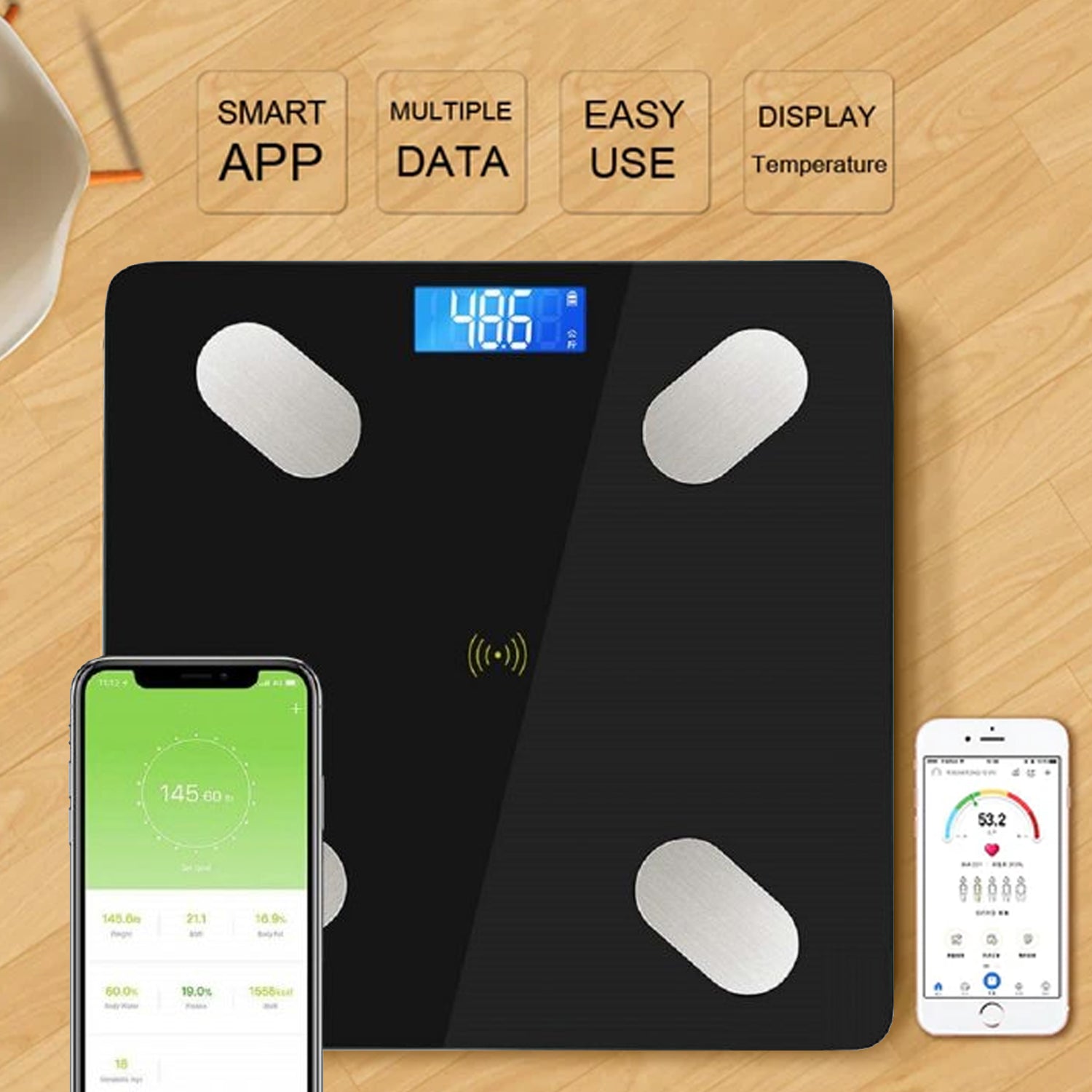 6327 Bluetooth Body Fat Scale Digital Smart Body Weight Scale iOS and Android App to Manage Body Weight, Body Fat, Water, Muscle Mass, BMI, BMR, Bone Mass and Visceral Fat with BMI Scale DeoDap 6327 Bluetooth Body Fat Scale Digital Smart Body Weight Scale iOS and Android App to Manage Body Weight, Body Fat, Water, Muscle Mass, BMI, BMR, Bone Mass and Visceral Fat with BMI Scale DeoDap